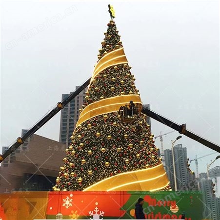 豪华金色黄色圣诞树_批发室外定制大型圣诞树