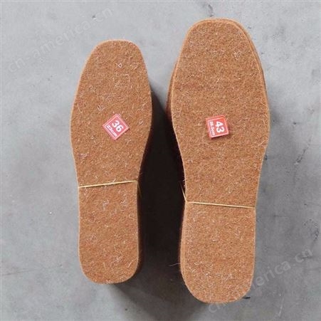 厂家批发冬季男女通号驼色羊毛毡鞋垫