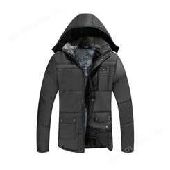76%棉绒黑色冬季羽绒棉衣外套 防风保暖防寒服 一对一打样设计