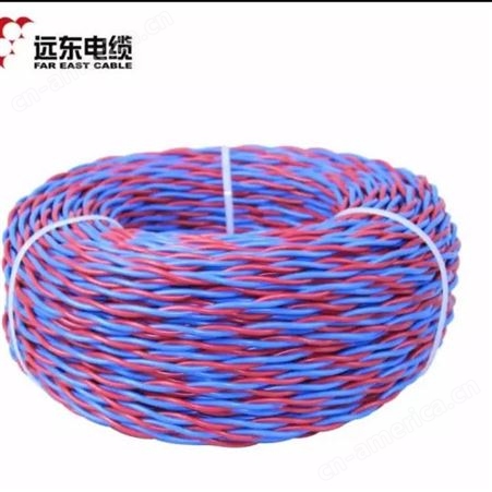 远东电缆 铜芯聚氯乙烯绝缘红蓝双绞线RVS 2*2.5