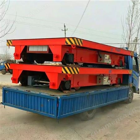迈腾定做 10吨厂区运输电动拖车 无动力胶轮运输平板拖车