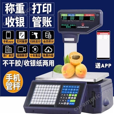 上海颖领浦东新区TM-30A条码秤商用电子秤超市水果店小票纸打印称菜市场称重收银一体机