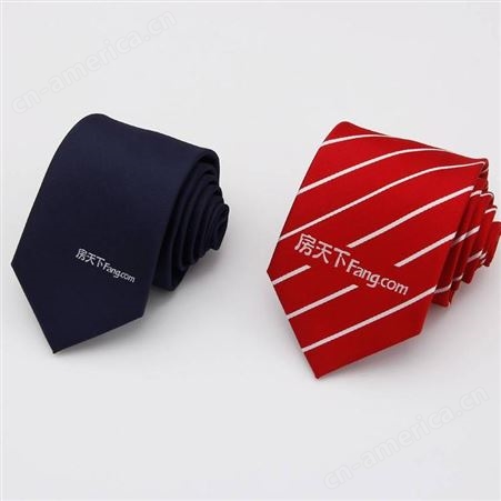 房天下地产销售领带定制 银行员工领带 领带定做logo 工厂领夹定制