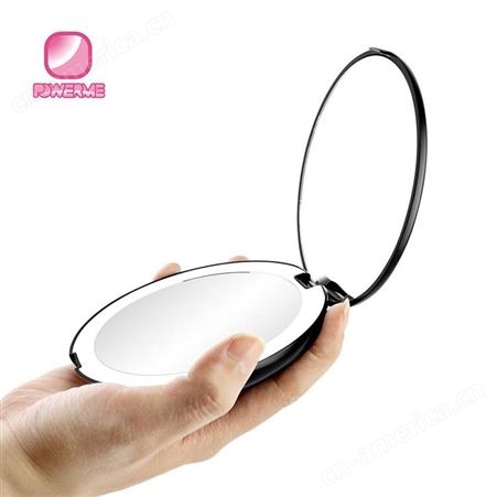 【跨境供应】BM-1616 LED便携口袋镜子 带灯补妆镜可折叠 化妆小圆镜