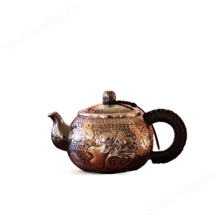 手工百福银壶 S999茶具套装 家用纯银功夫茶杯茶壶