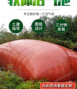 农村软体沼气池 厨余垃圾发酵池猪场沼气袋设备 红泥沼气储气袋