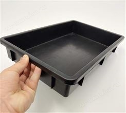 防静电塑料托盘ESD加厚电子元件黑色浅塑胶盘 抗静电方盘