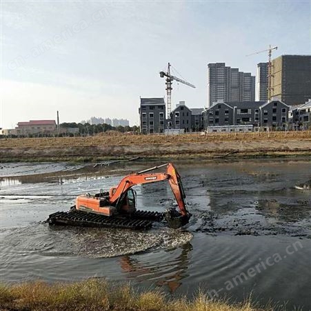 河道清淤挖掘机出租 石嘴山水上挖机出租厂商