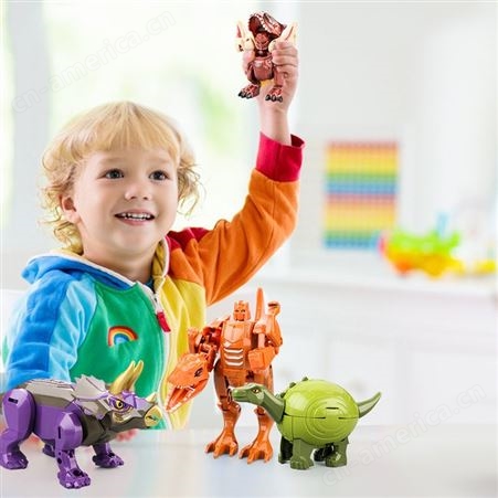 新款Q版变形恐龙玩具 金刚霸王龙机器人手办模型批发 男孩玩具双伟