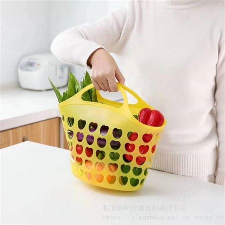 菜篮子 超市购物篮手提塑料菜篮子家用大号水果购物框印logo