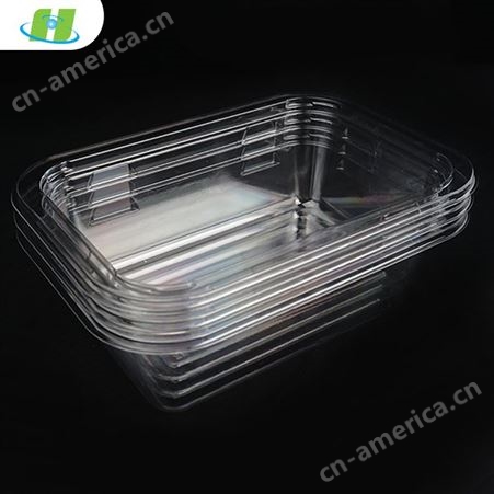 一次性PET生鲜透明吸塑盒蔬菜水果糕点盒超市加厚保鲜盘打包盒