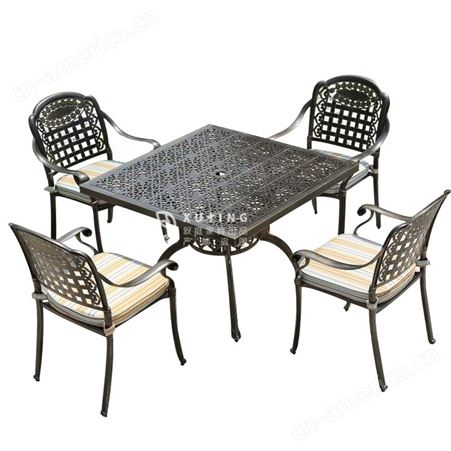 户外铸铝桌椅组合室外露天阳台庭院铁艺桌椅防水欧式别墅花园家具