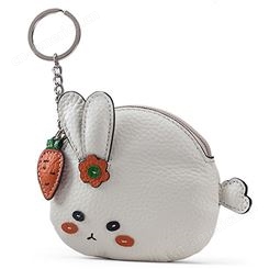 批发订制新款时尚PU可爱兔子零钱包钥匙挂件零钱包女可爱迷你小包富源
