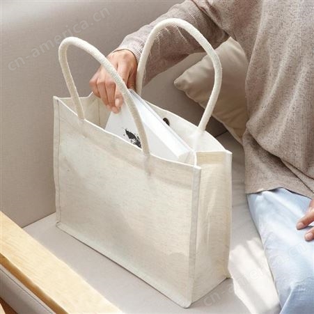 富源简易手提购物袋磁扣棉麻大容量超市购物包收纳袋