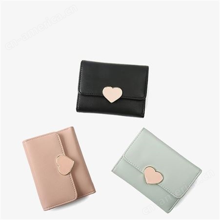 新款韩版卡包钱包女士三折短款零钱夹可爱学生小清新搭扣拉链