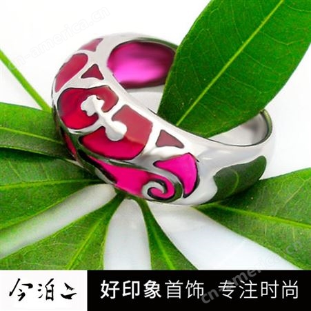 今泊二┃中国复古宝石戒指 铸造戒指 钛钢时尚 戒指