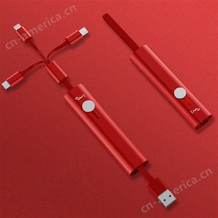 I-Mu/幻响 金属收纳数据线Hxsn-01 三合一数据线充电线 伸缩便携USB-C 3.1A快充兼容性 优价批发