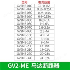 施耐德热磁型电动机断路器GV2ME06C 07C08C10C14C16C20C21C32C