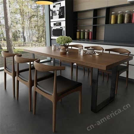 新中式实木餐桌椅组合 家用餐厅家具 现代简约长方形饭桌小户型定制 可定做
