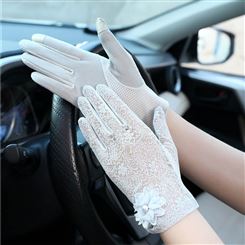 短款防晒手套 户外骑行蕾丝手套 夏天韩版蕾丝手套 可爱蕾丝手套